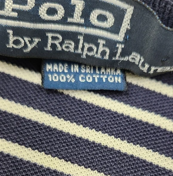 Vintage Polo Ralph Lauren Striped Polo Logo Collard Shirt 100% Cotton Shirt. XXL - Picture 3 of 6
